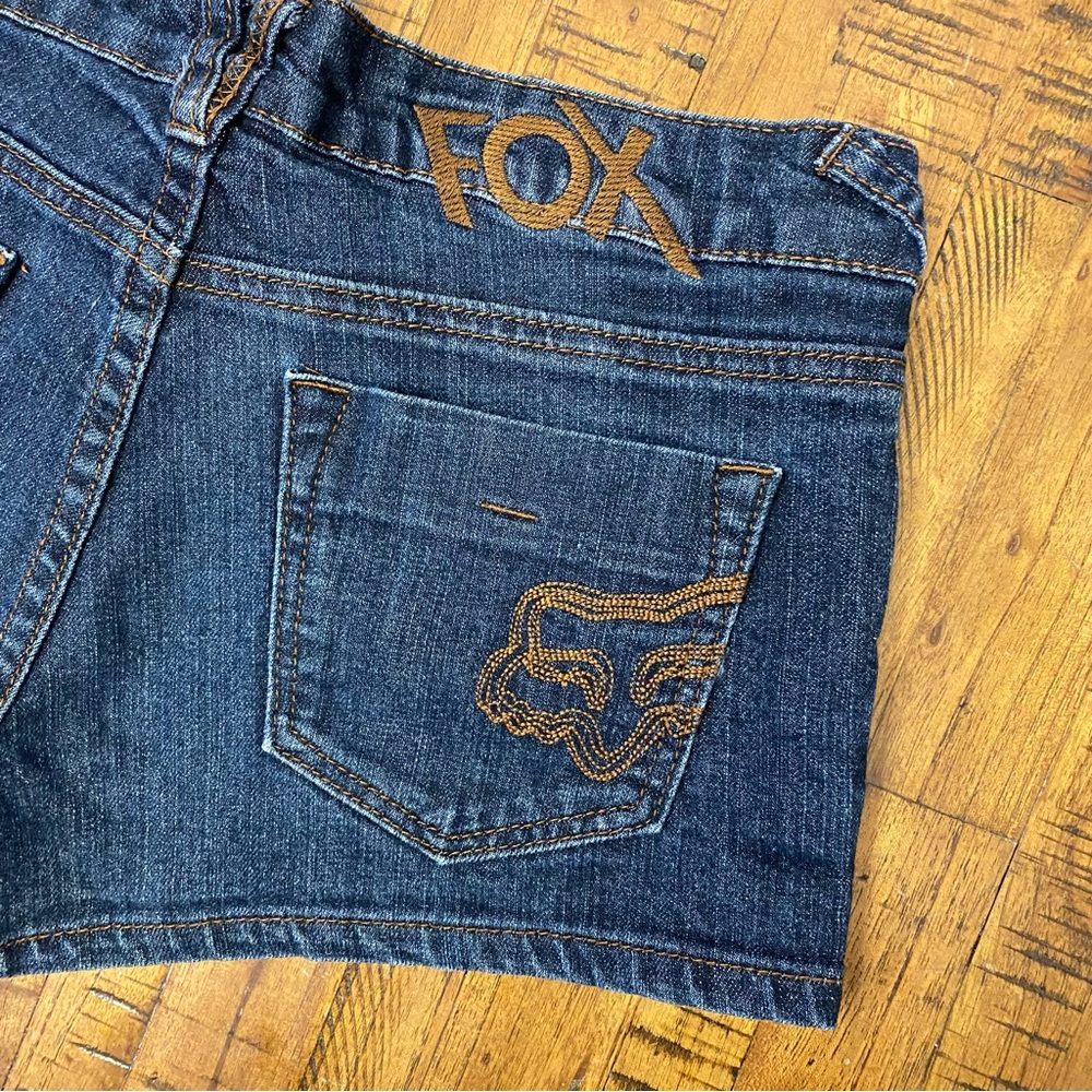FOX RACING Y2K Denim Jean Shorts Size 3 Waist 26 - Picture 4 of 12